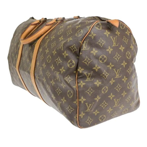 LOUIS VUITTON Keepall 50 Travel Hand Bag Monogram Leather Brown - Picture 2 of 16